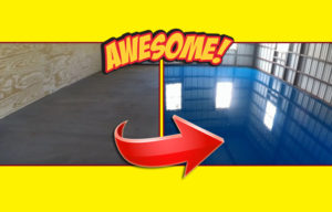 Epoxy garage flooring before after Perth Southern suburbs